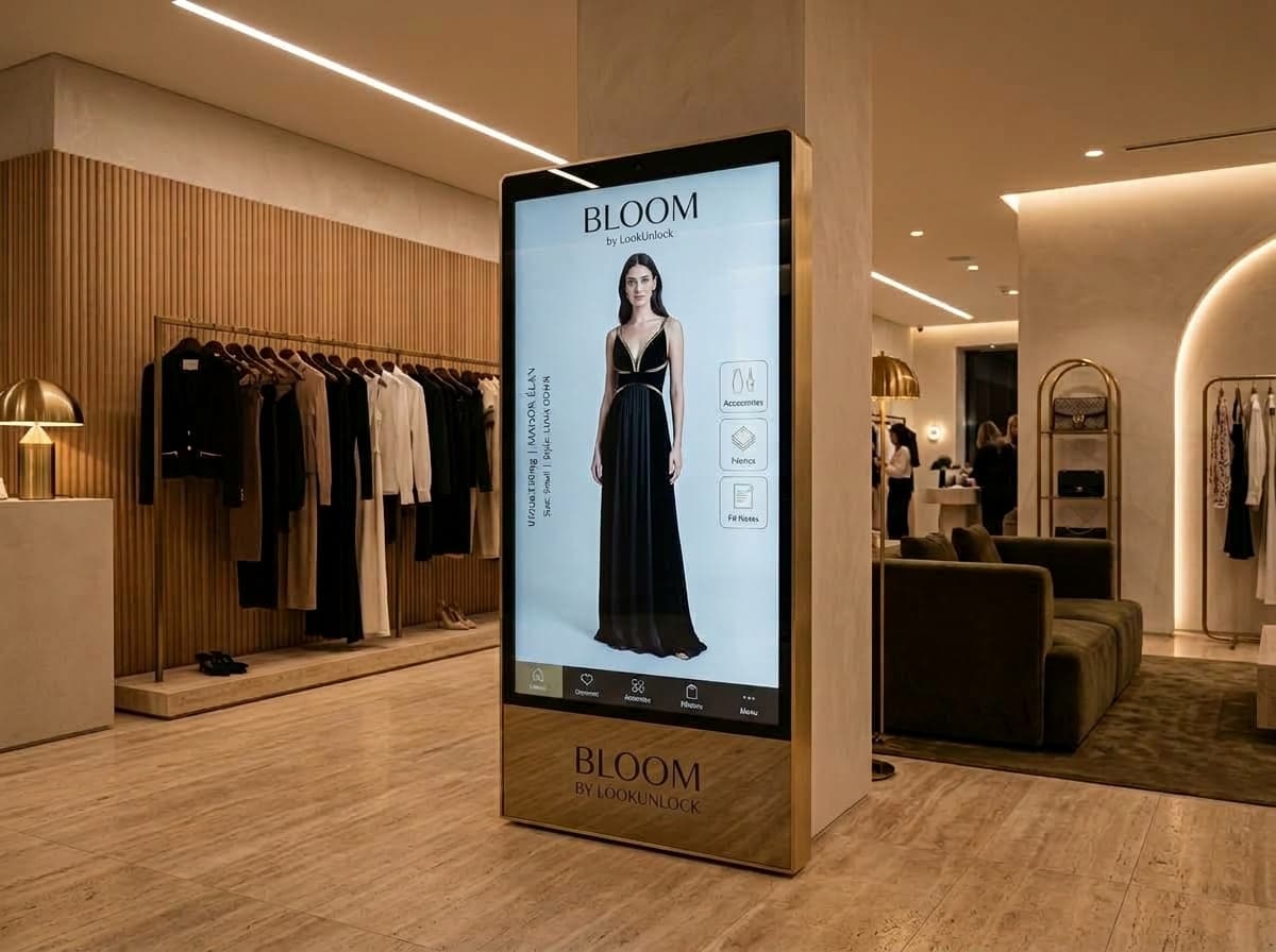 Look Unlock Smart Mirror Kiosk in Flagship Showroom